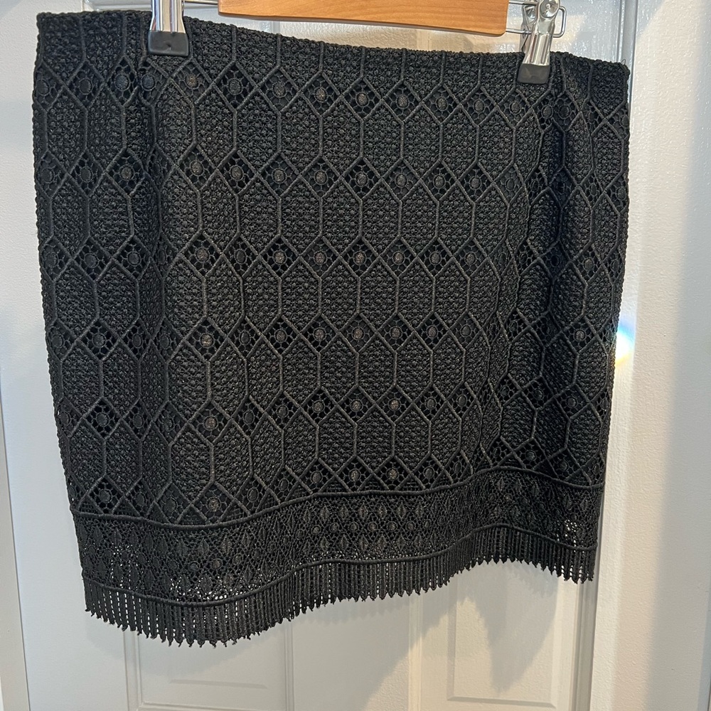ba&sh Black Lace Mini Skirt